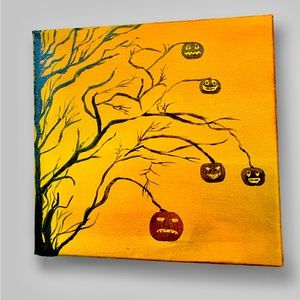 Halloween home decor,Halloween artwork, Holiday decor painting,handmade paint